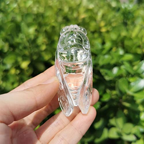 Amazon.co.jp: 4cmナチュラル水晶クリスタル彫刻彫り蝉ロック